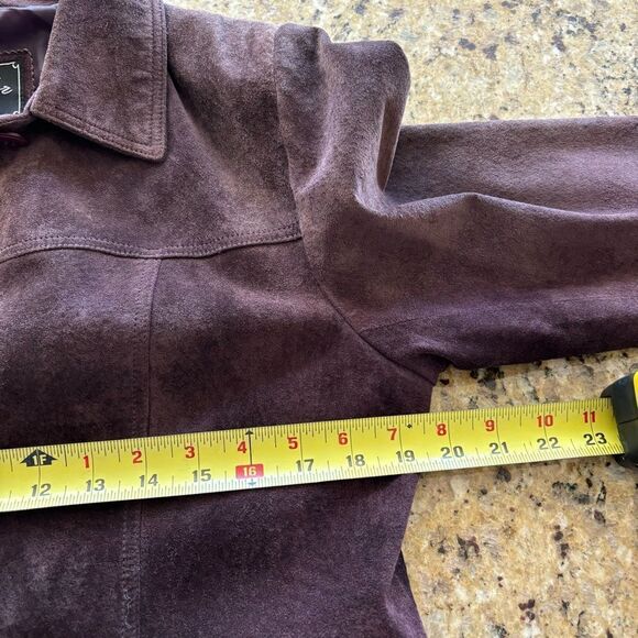 Atelier Brown Suede leather‎ Jacket / Trench Coat womens Size Medium Vintage - Picture 5 of 7